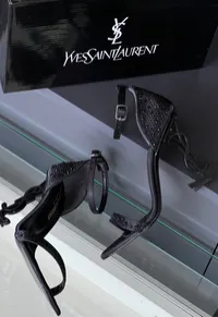 YSL Opyum Crystal Black Sandals – Image 2