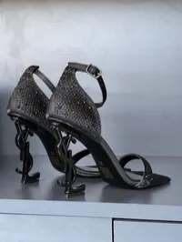 YSL Opyum Crystal Black Sandals – Image 10