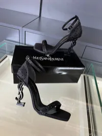 YSL Opyum Crystal Black Sandals – Image 7
