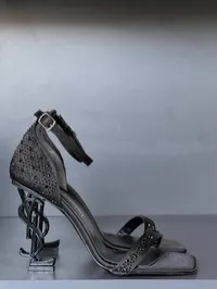 YSL Opyum Crystal Black Sandals – Image 4