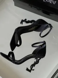 YSL Opyum Crystal Black Sandals – Image 3