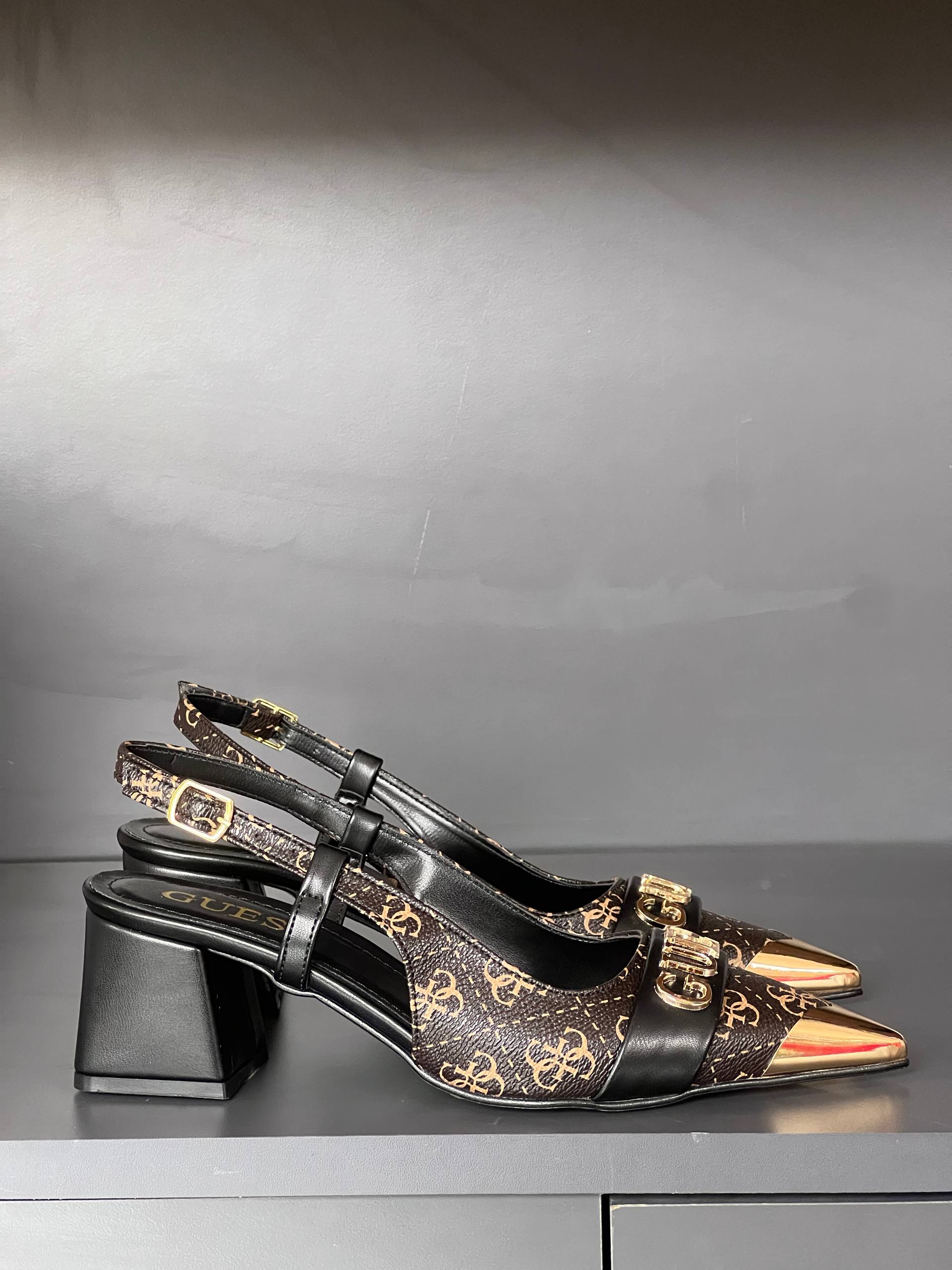 Guess Slingback Brown Block Heels – Image 4