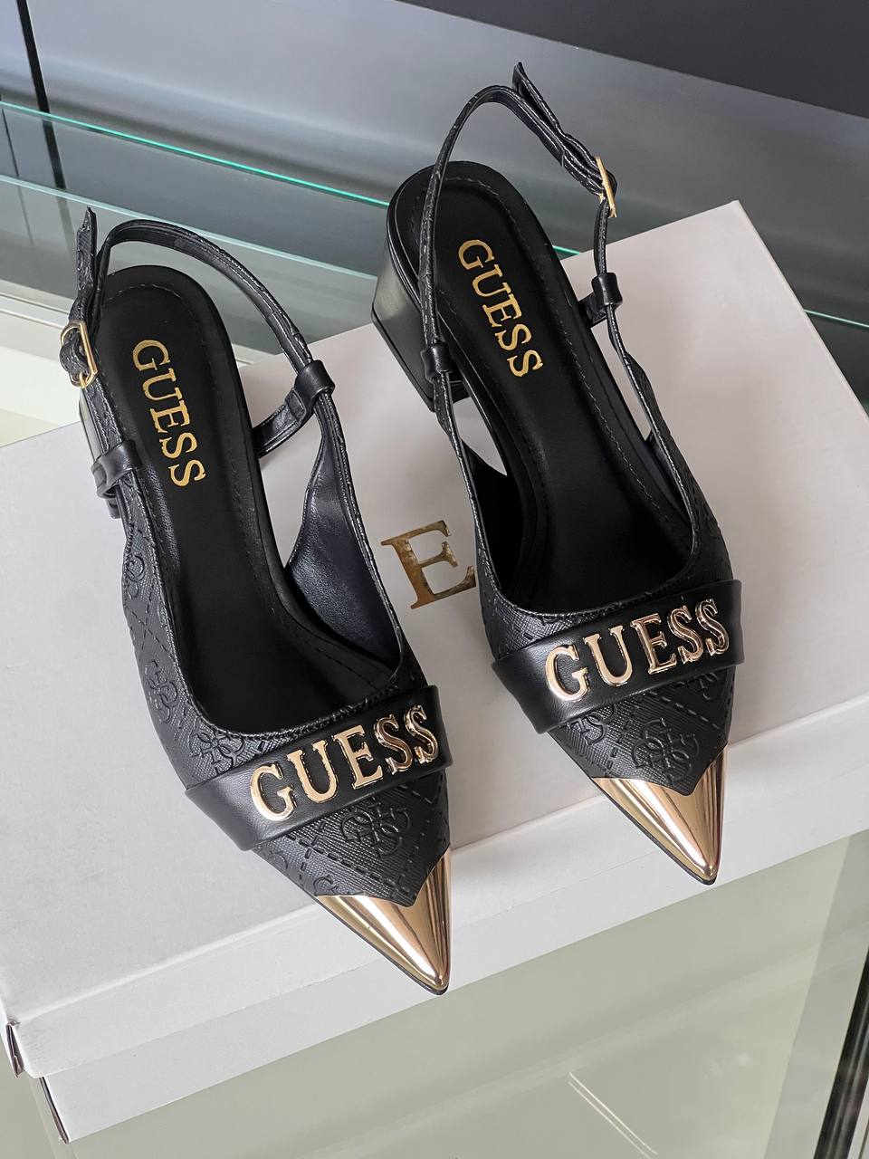 Guess Slingback Black Block Heels – Image 2