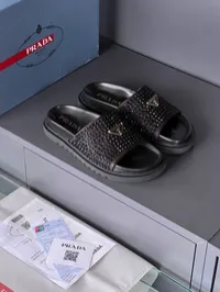 Prada Black Crystal Slides – Image 1