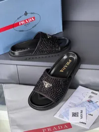 Prada Black Crystal Slides – Image 6