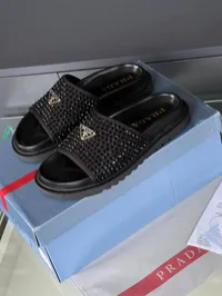 Prada Black Crystal Slides – Image 3