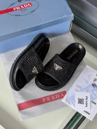 Prada Black Crystal Slides – Image 4