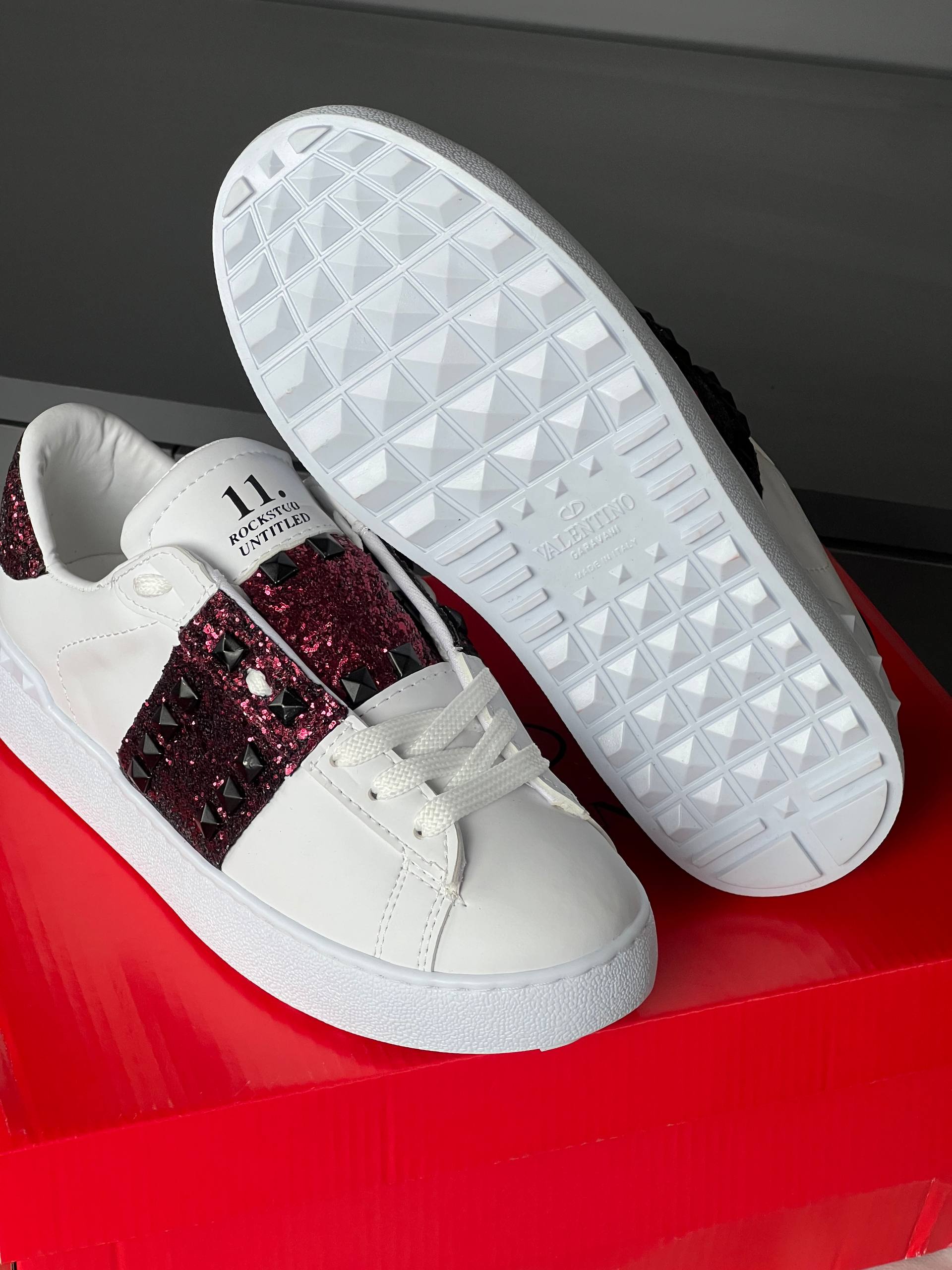 Valentino Rockstud Glitter Sneakers – Image 25