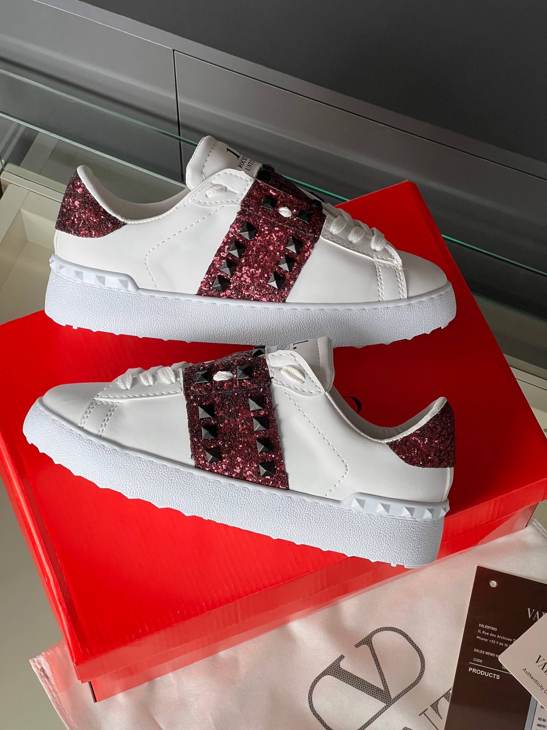 Valentino Rockstud Glitter Sneakers – Image 27