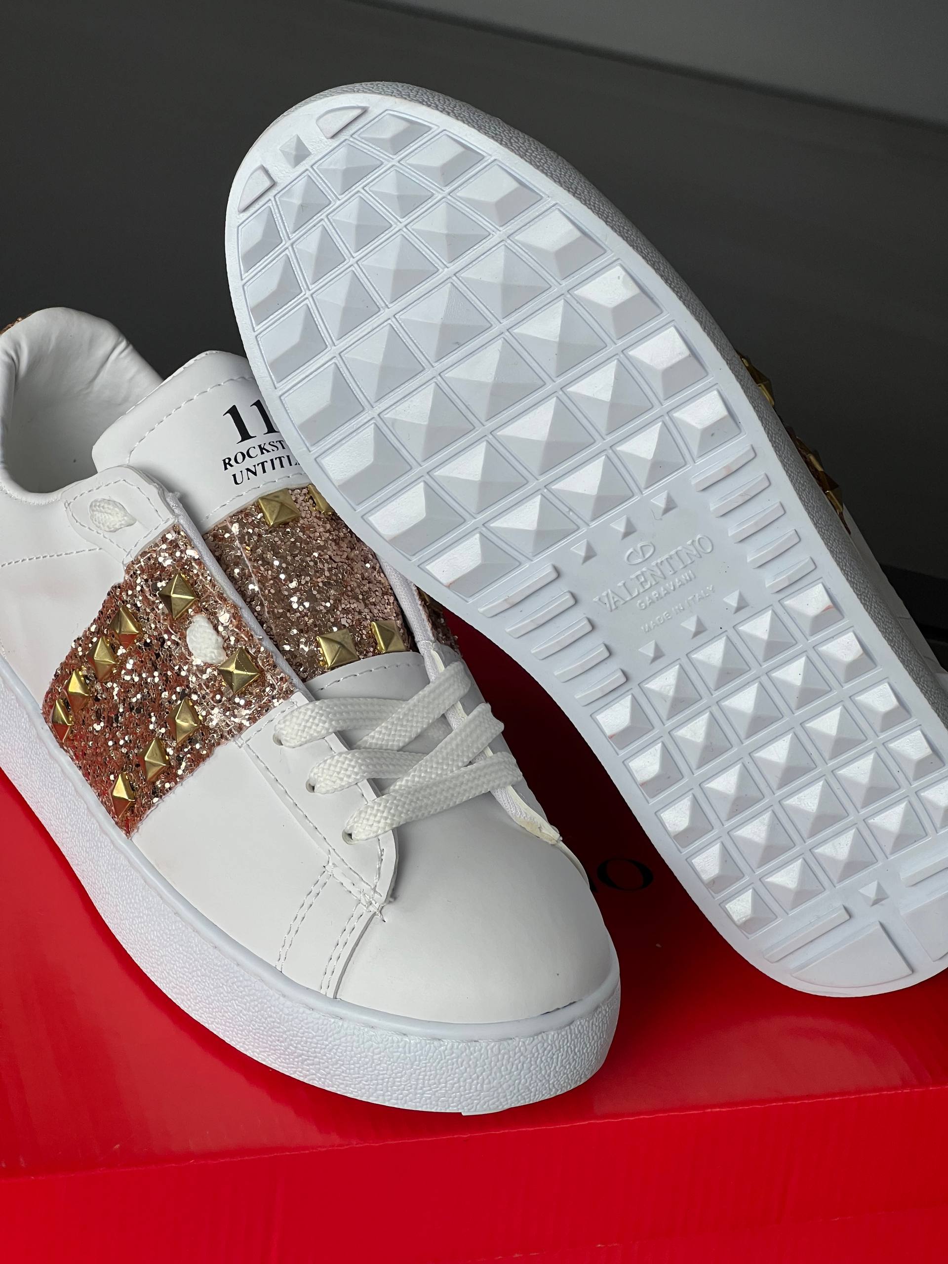 Valentino Rockstud Glitter Sneakers – Image 19