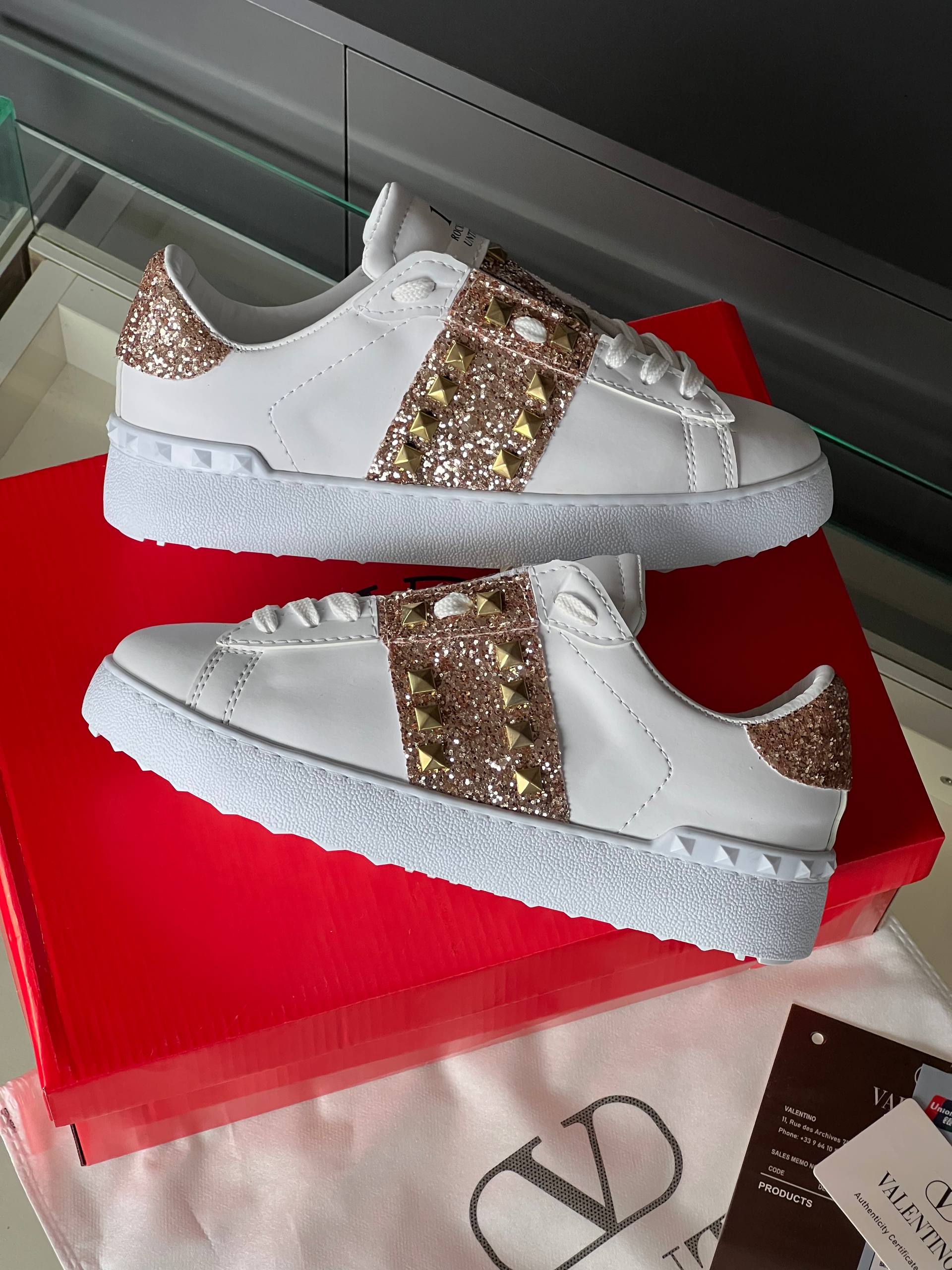 Valentino Rockstud Glitter Sneakers – Image 21