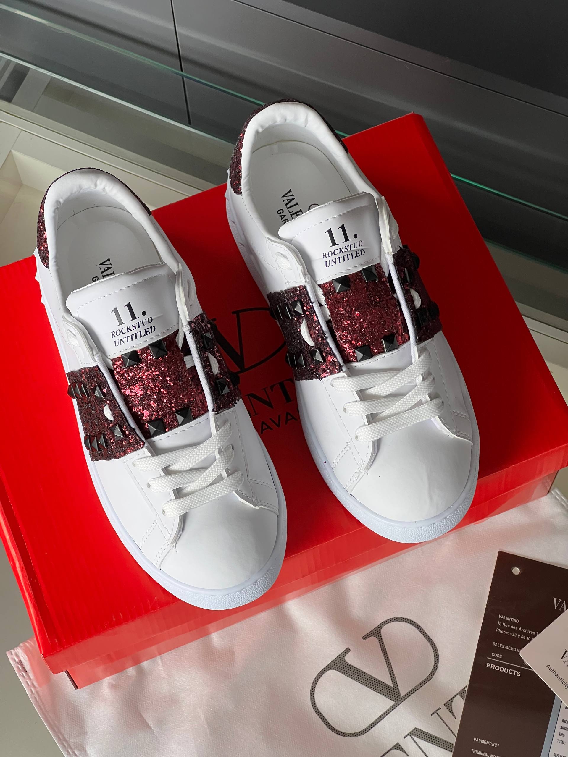 Valentino Rockstud Glitter Sneakers – Image 28