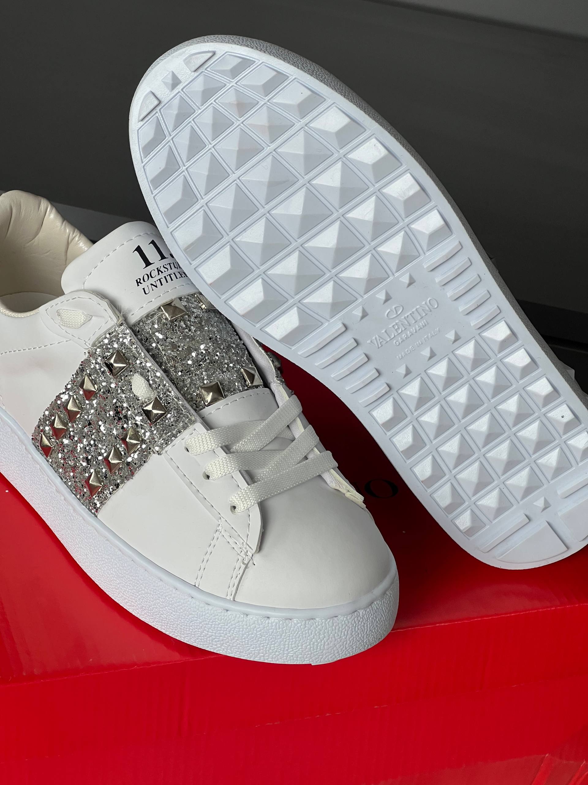 Valentino Rockstud Glitter Sneakers – Image 13