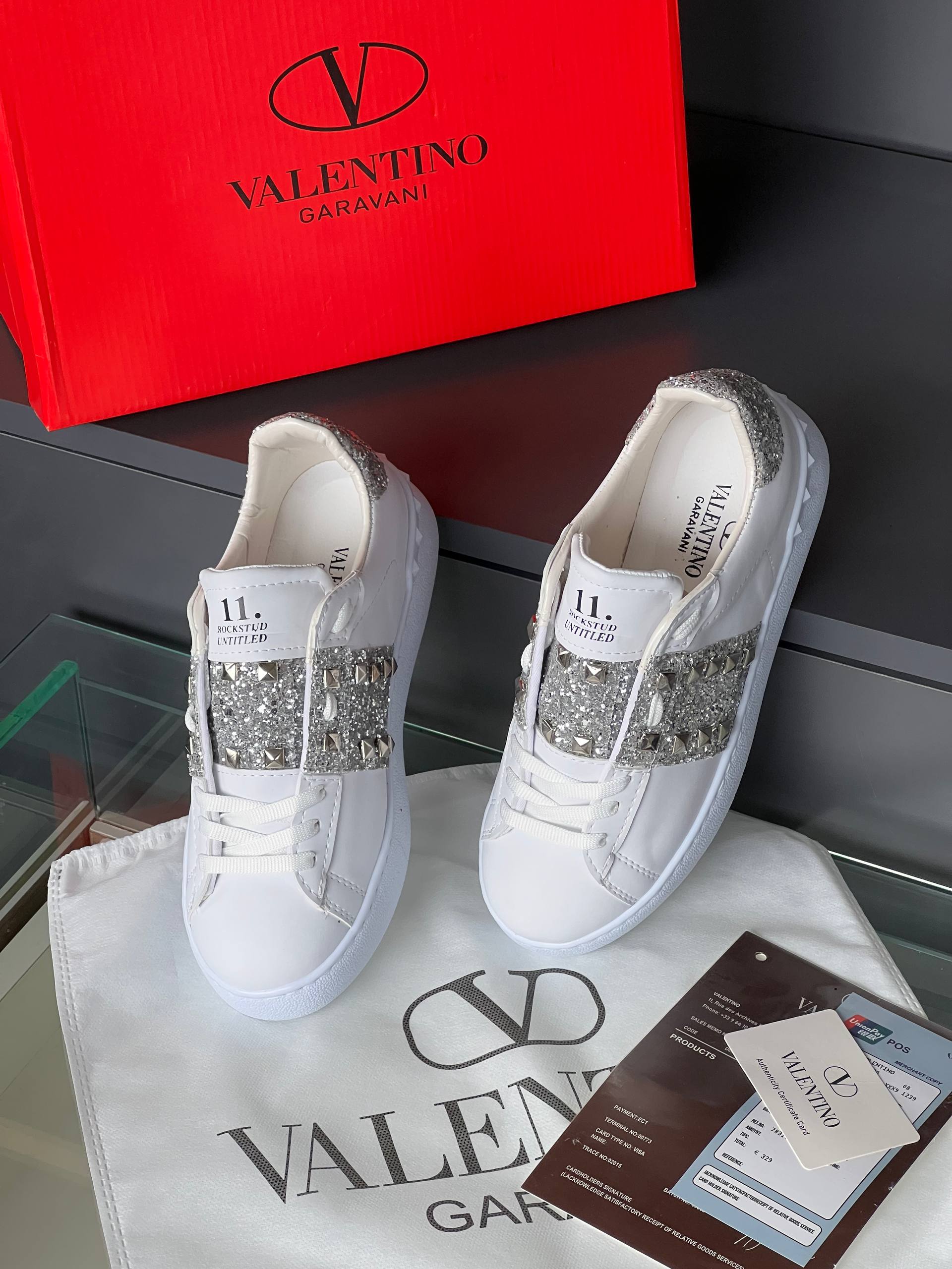 Valentino Rockstud Glitter Sneakers – Image 10