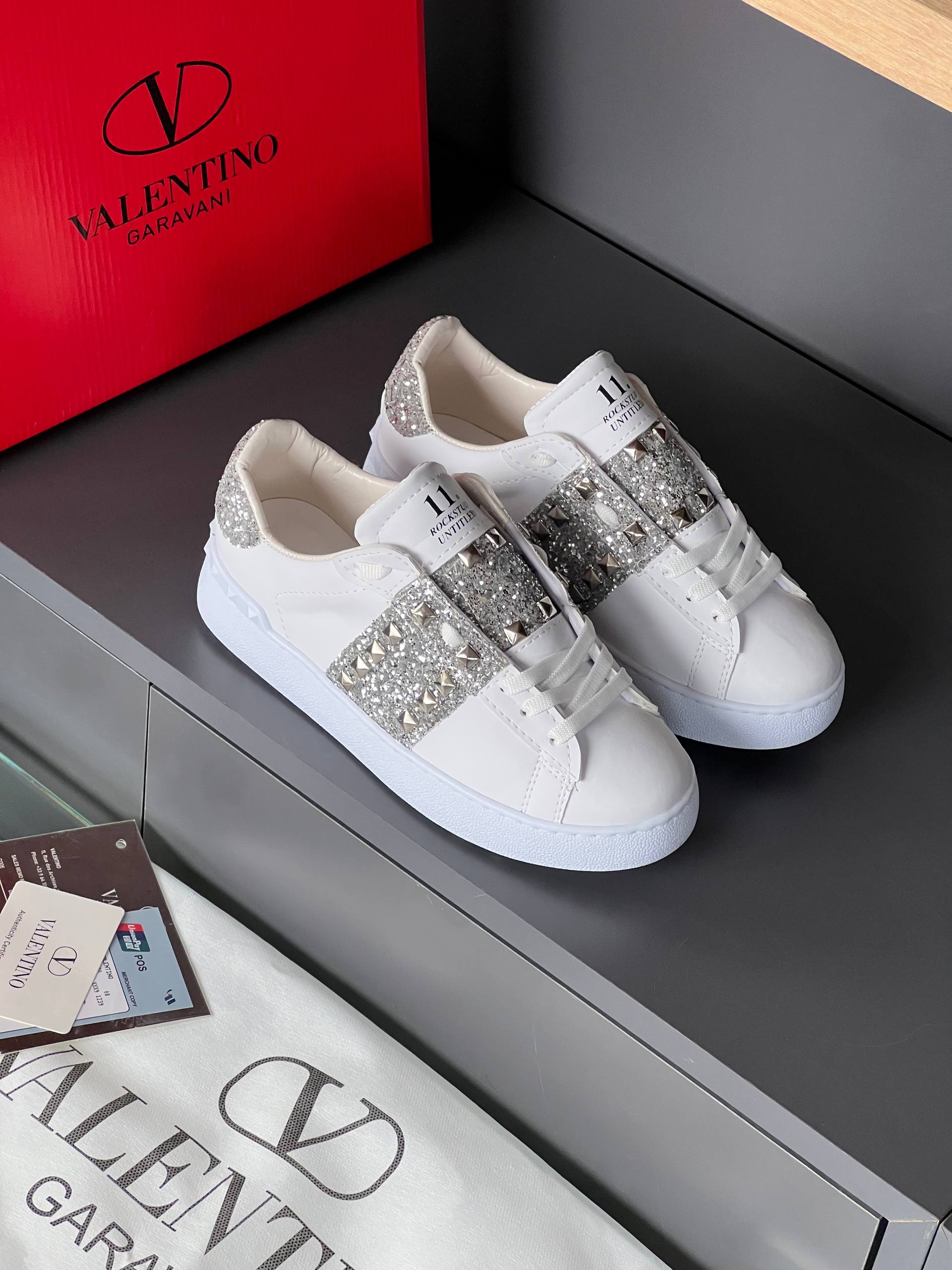 Valentino Rockstud Glitter Sneakers – Image 9