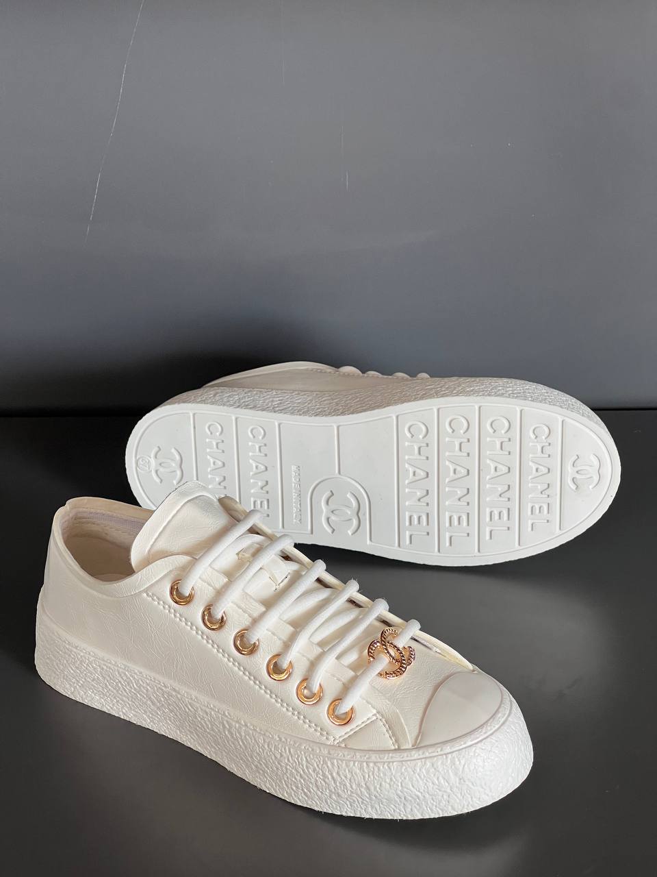 Chanel 202P Leather Sneakers – Image 16