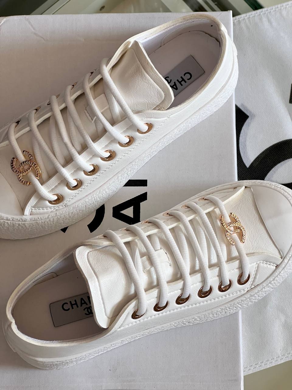 Chanel 202P Leather Sneakers – Image 15