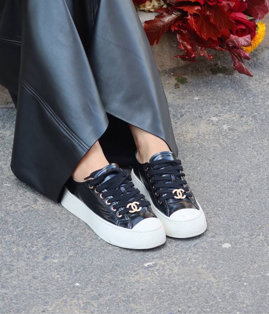 Chanel 202P Leather Sneakers – Image 9