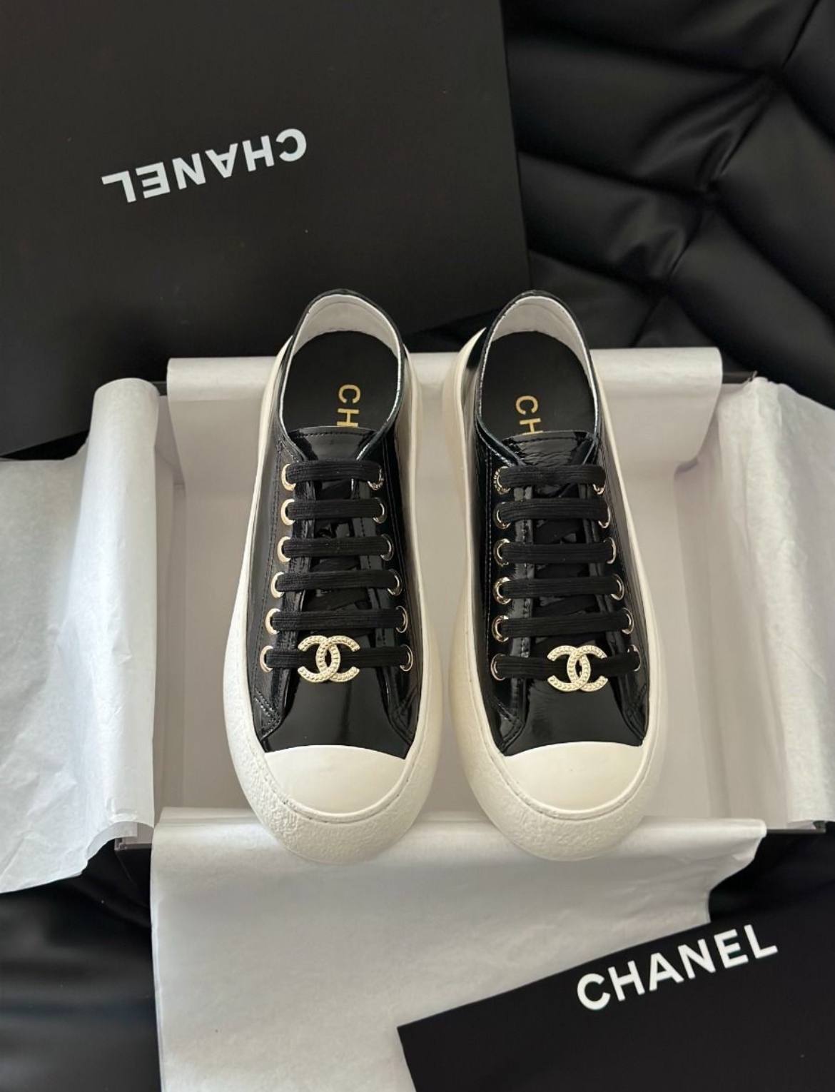 Chanel 202P Leather Sneakers – Image 7