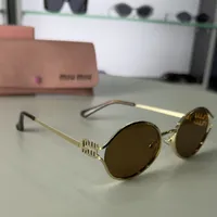 Miu Miu - Metal Frame Oval Brown Lenses – Image 2