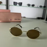 Miu Miu - Metal Frame Oval Brown Lenses – Image 3