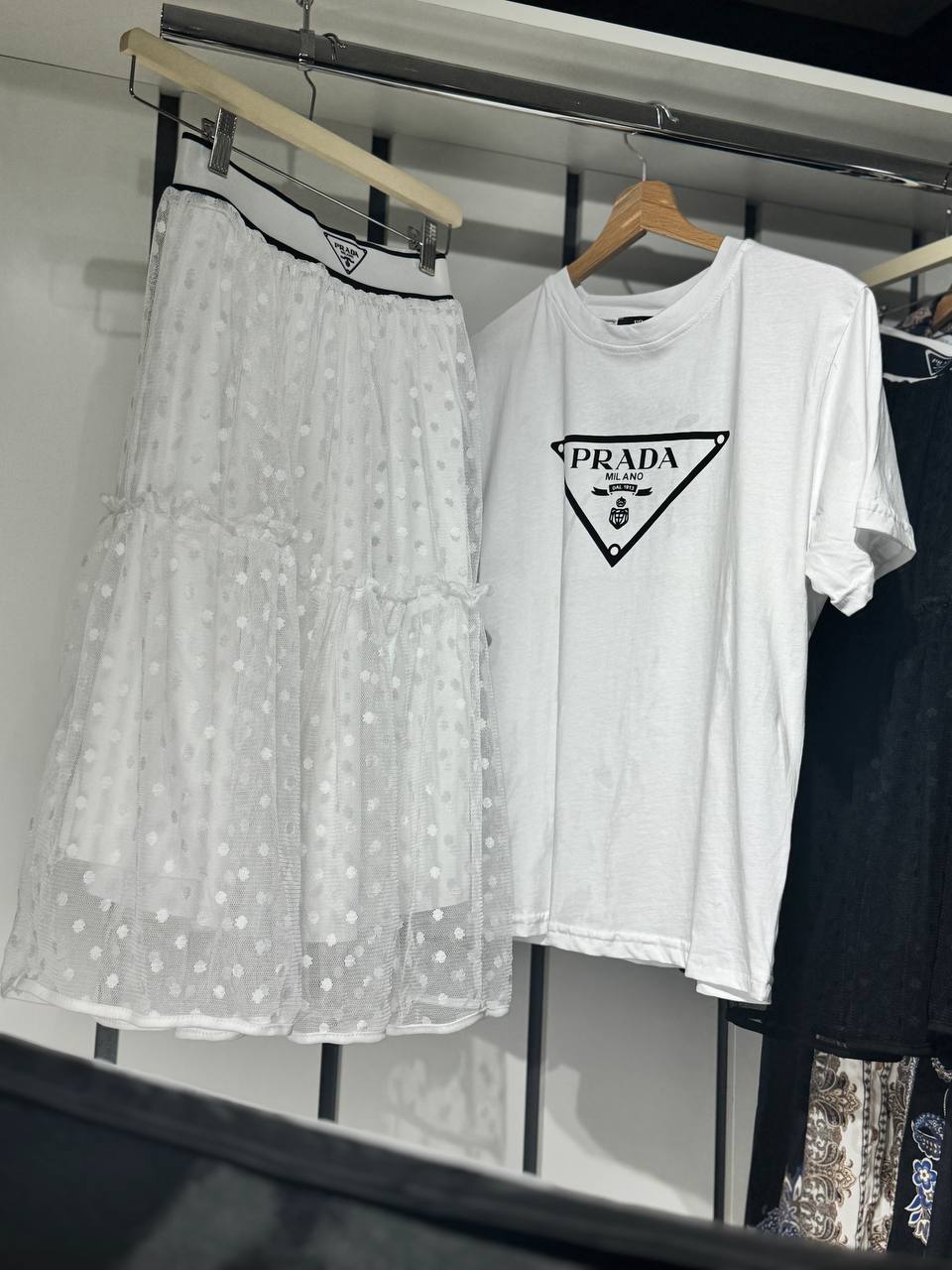 Prada - Summer Set (Skirt & Shirt) White – Image 8