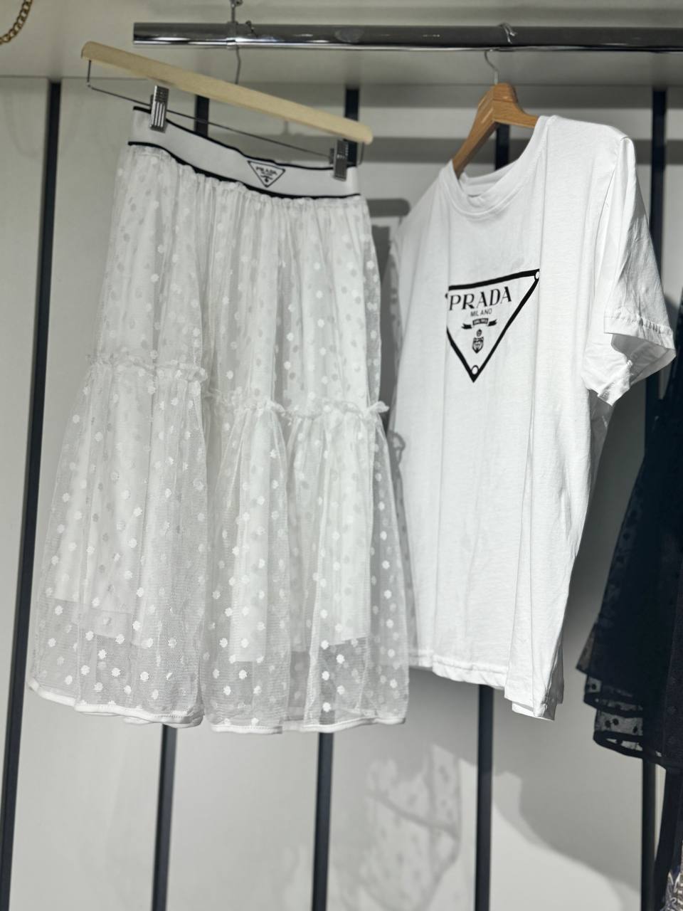 Prada - Summer Set (Skirt & Shirt) White – Image 4