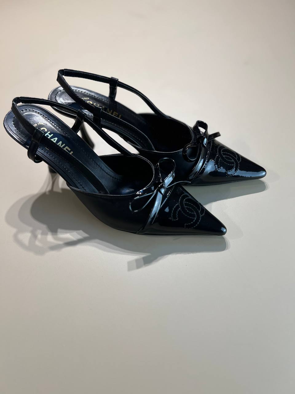 Chanel Full Black Low Heels – Image 3