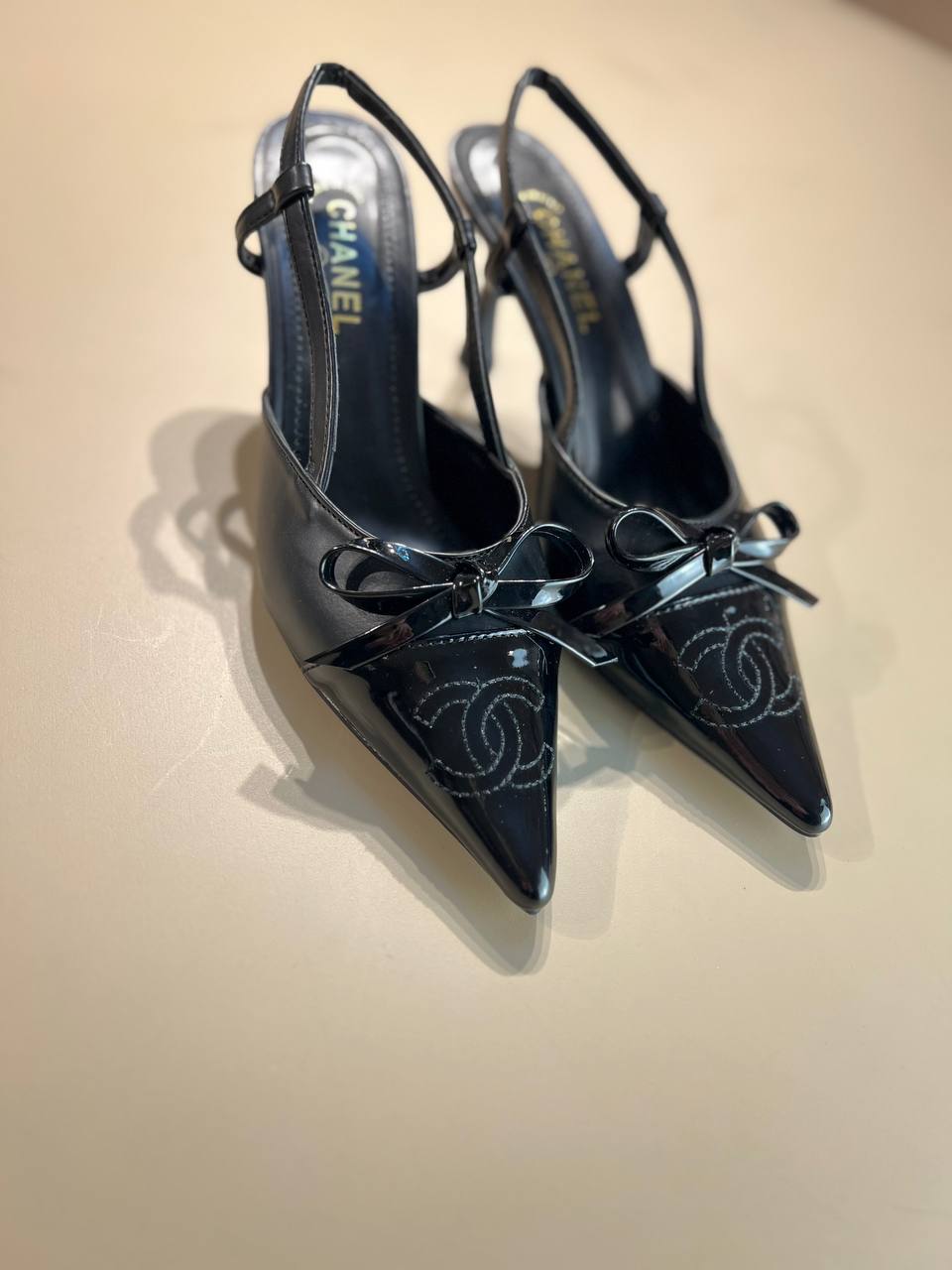Chanel Full Black Low Heels – Image 2