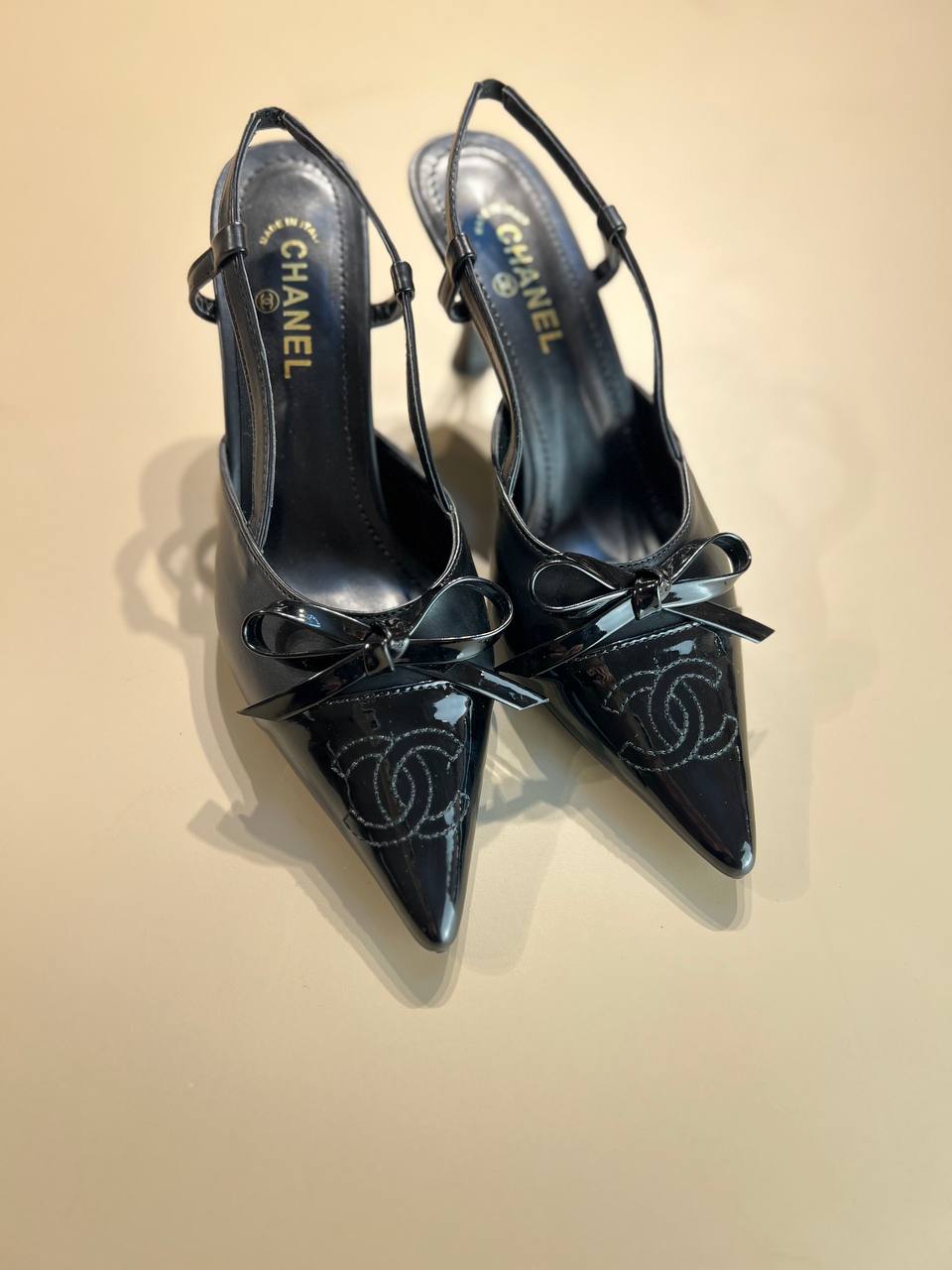 Chanel Full Black Low Heels – Image 1