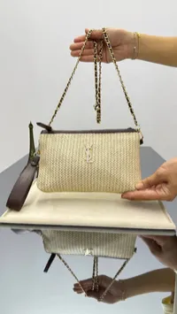 YSL Gabby Raffia Pouch Bag – Image 5