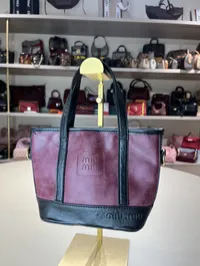 Miu Miu Leather Burgundy - Black Bag – Image 3