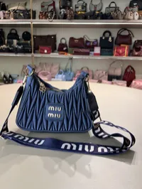 Miu Miu Matelasse Small Navy Blue Bag – Image 3