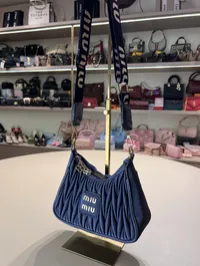 Miu Miu Matelasse Small Navy Blue Bag – Image 5