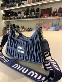 Miu Miu Matelasse Small Navy Blue Bag – Image 4