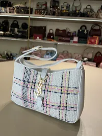 YSL LE5 - Tweed White Shoulder Bag  – Image 5