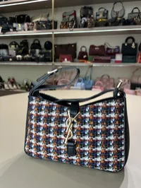 YSL LE5 - Tweed Black Shoulder Bag  – Image 4
