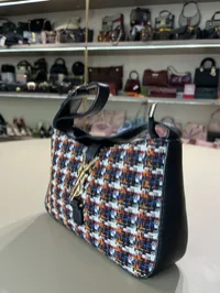 YSL LE5 - Tweed Black Shoulder Bag  – Image 5