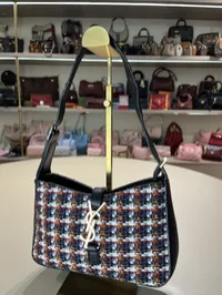 YSL LE5 - Tweed Black Shoulder Bag  – Image 3