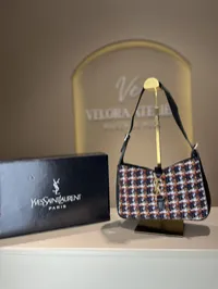 YSL LE5 - Tweed Black Shoulder Bag  – Image 1