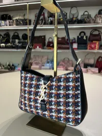 YSL LE5 - Tweed Black Shoulder Bag  – Image 2