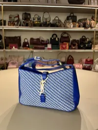 YSL LE5 - Tweed Blue Shoulder Bag – Image 3