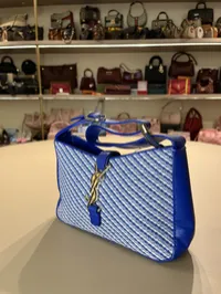 YSL LE5 - Tweed Blue Shoulder Bag – Image 4