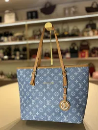 Louis Vuitton Denim Tote Bag – Image 2