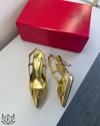 Valentino Golden Vlogo Heels  – Image 2