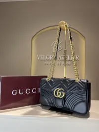 Gucci Marmont Large Black Shoulder Bag – Image 1
