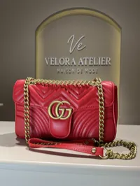 Gucci Marmont Large Red Shoulder Bag – Image 4