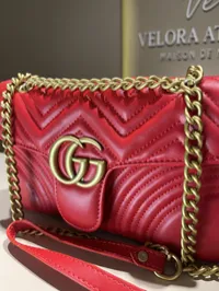 Gucci Marmont Large Red Shoulder Bag – Image 5