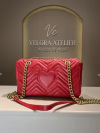 Gucci Marmont Large Red Shoulder Bag – Image 7