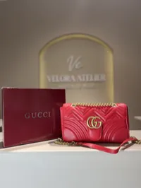 Gucci Marmont Large Red Shoulder Bag – Image 1